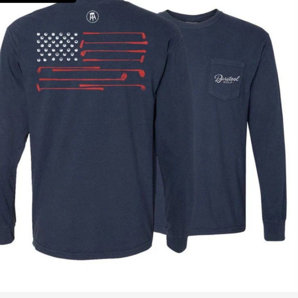 Barstool Golf Navy Blue Long Sleeve Shirt